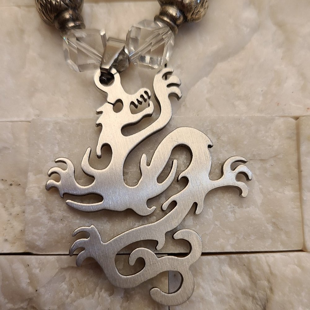 Men's Blue Dragon Necklace
